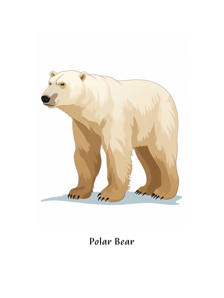 Ours Polaire Affiche Animale pour Enfants