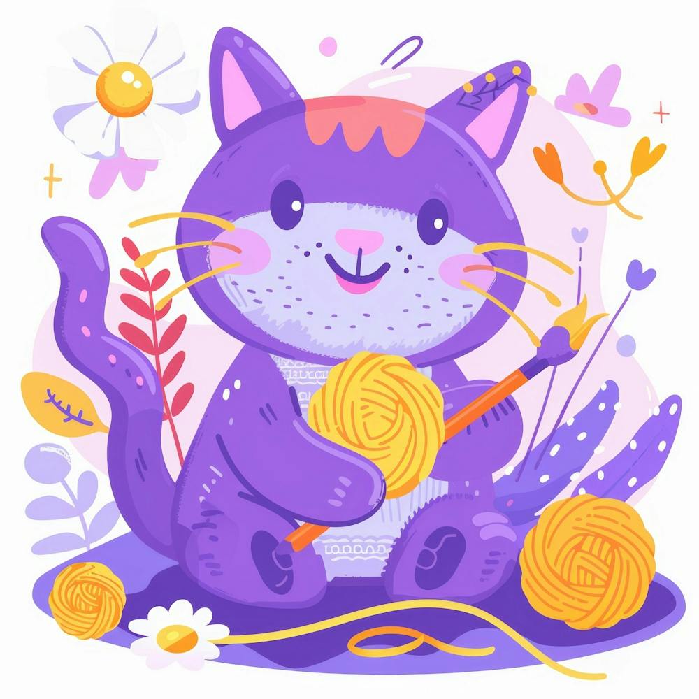 Cute Cat Knitting