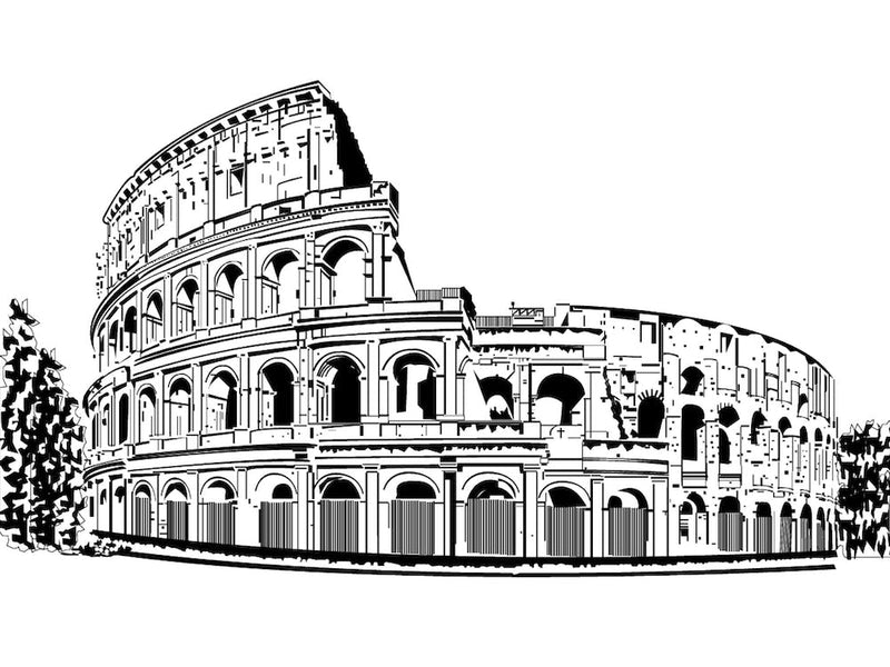 Colosseum Rome Line Art