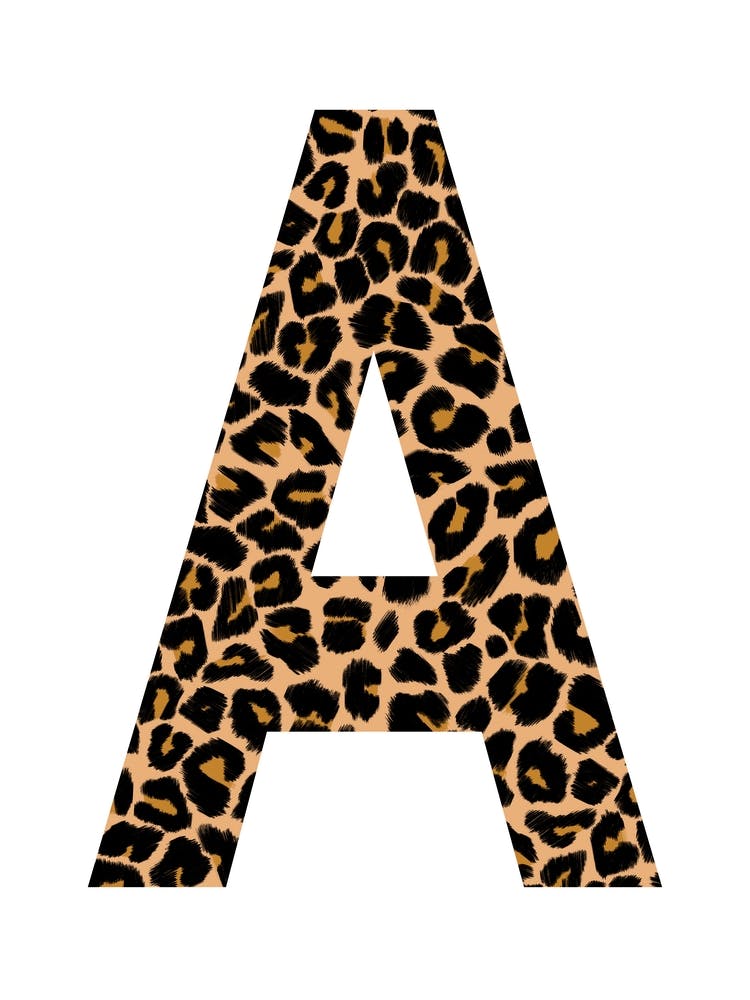 Leopard Print Letter A Initial