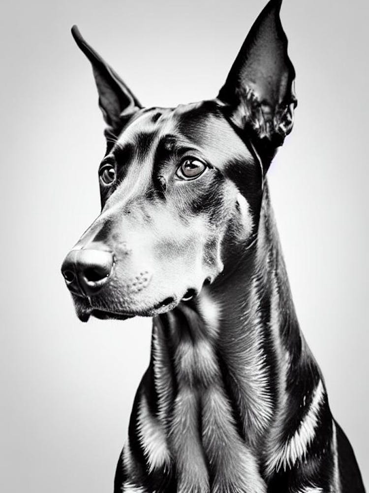 Doberman Pinscher B&W Pencil Dog