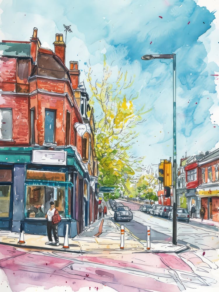 Croydon London Borough   Street Watercolour 2