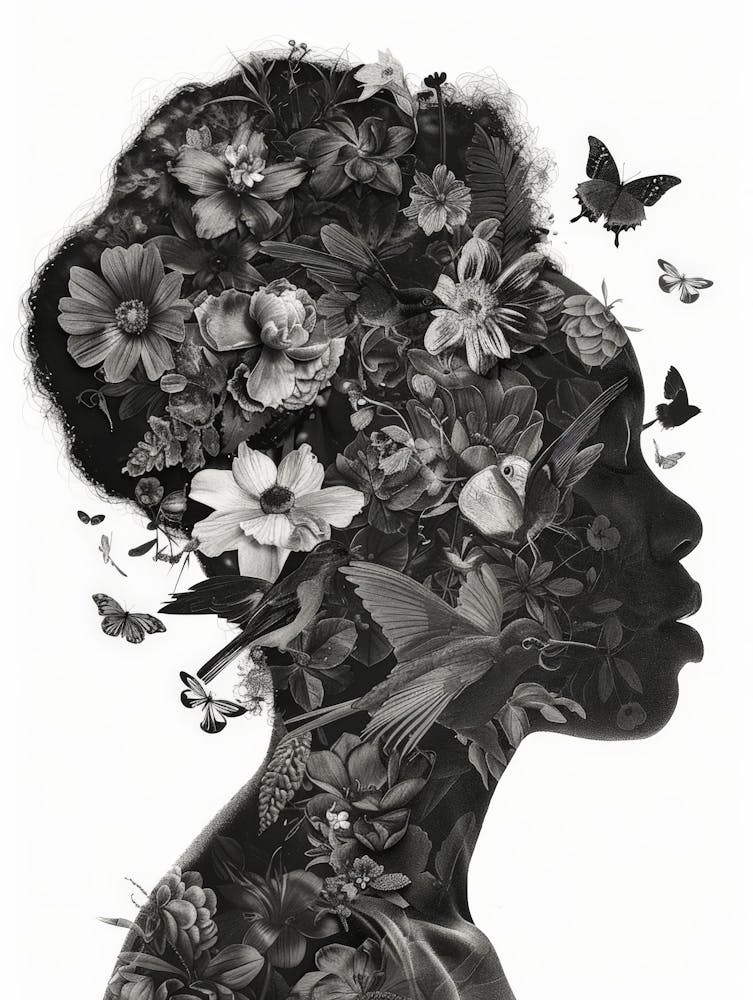 Porträt einer Frau mit Blumen 9