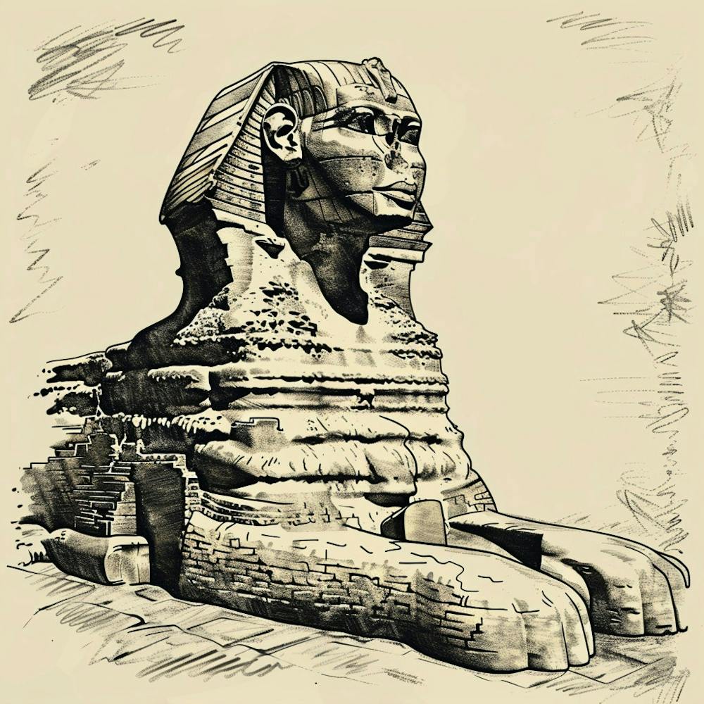 A Sphinx In Giza Hand Drawn Sketch Illustration 1719991311 4