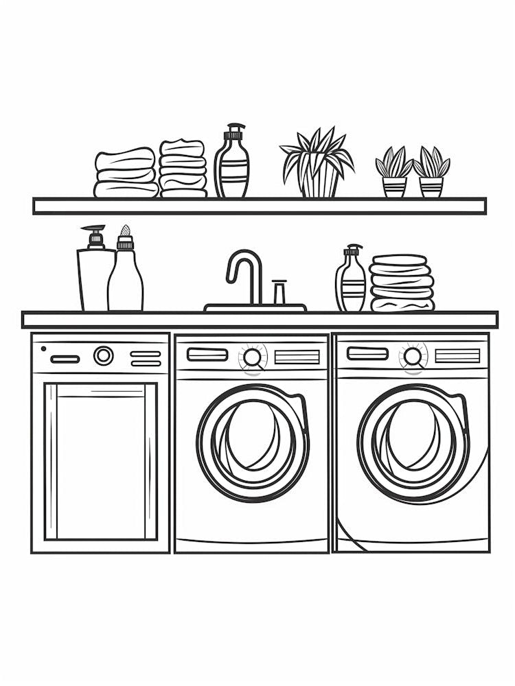 Wash Day Routine line drawing