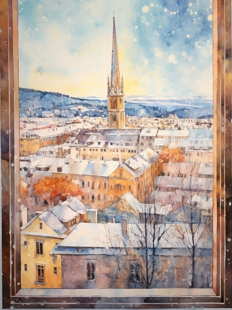 Winter Cityscape Bavaria Germany