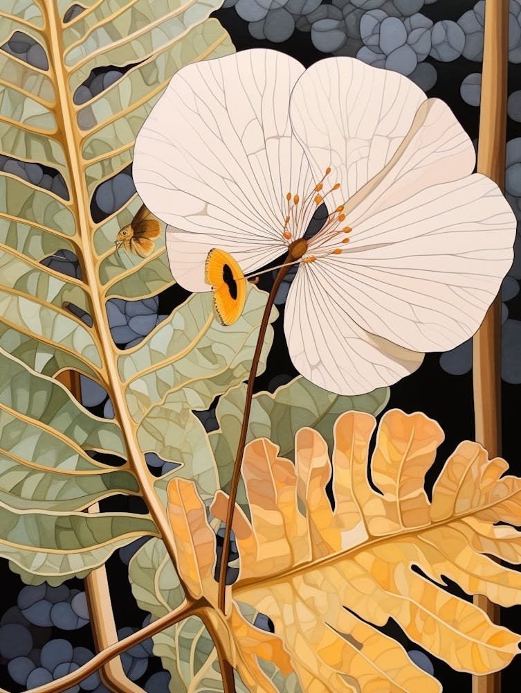 Flower Illustration Peacock Flower 1