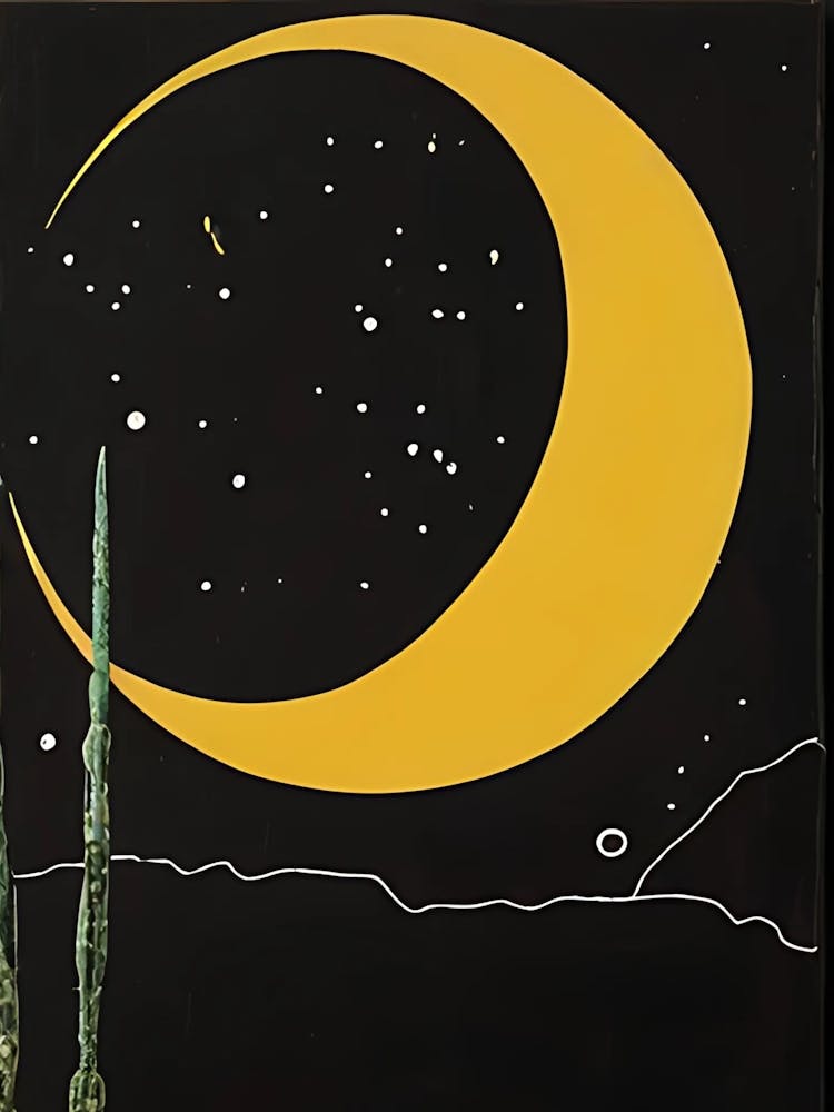 Moon And Cactus