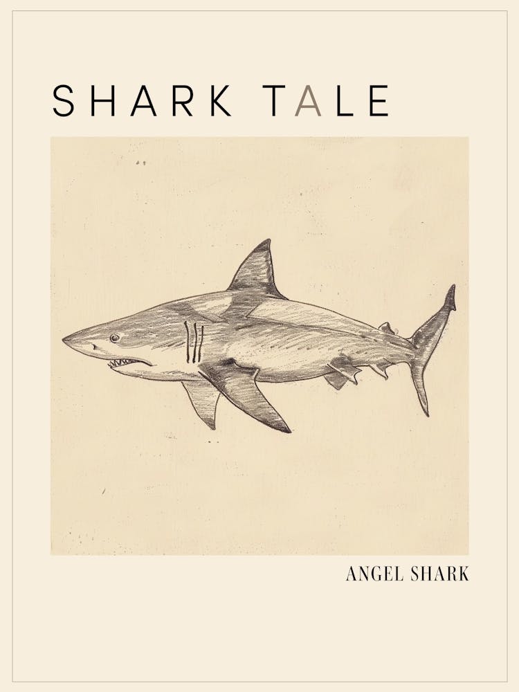 Angel Shark Vintage Illustration 1 Poster