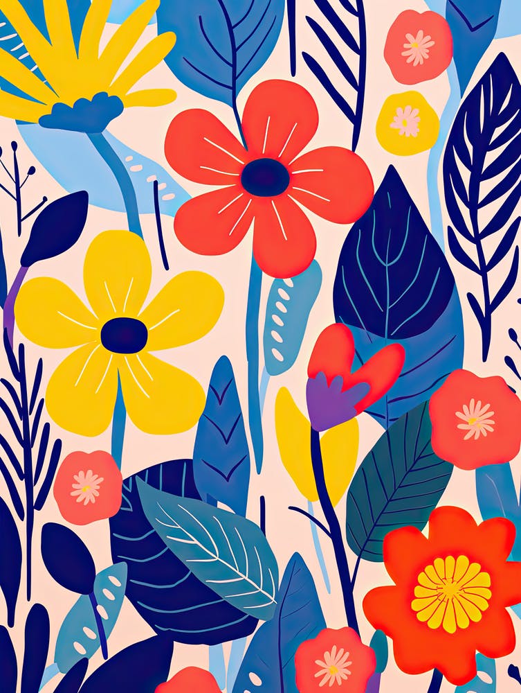 Flowers 12, Matisse style, Floral