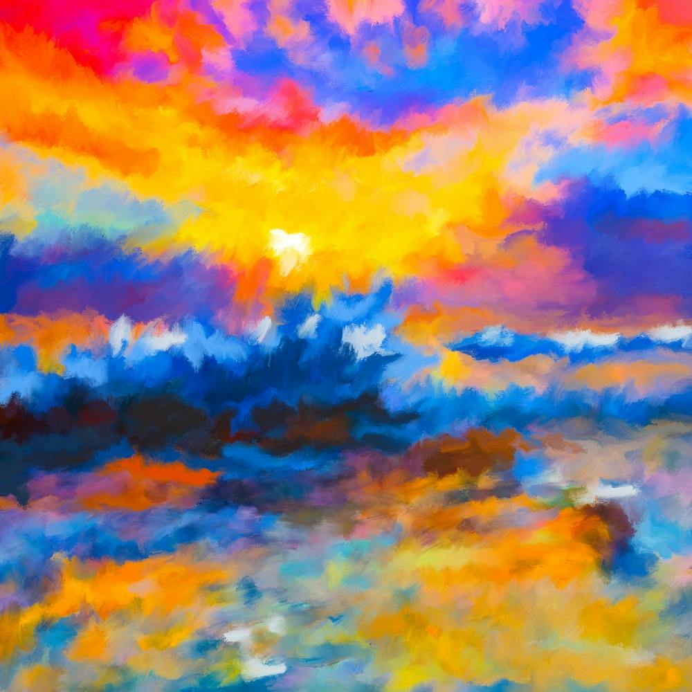 Abstract Nature Painting Square