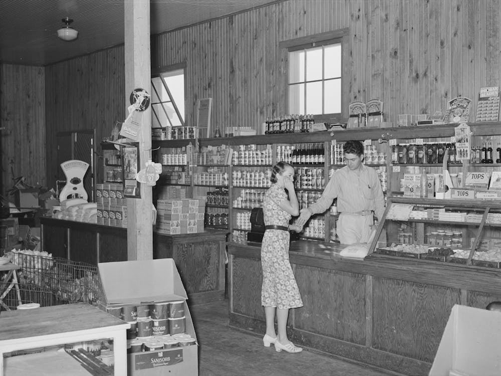 General Store, Lake Dick Project, Arkansas By Russell Lee