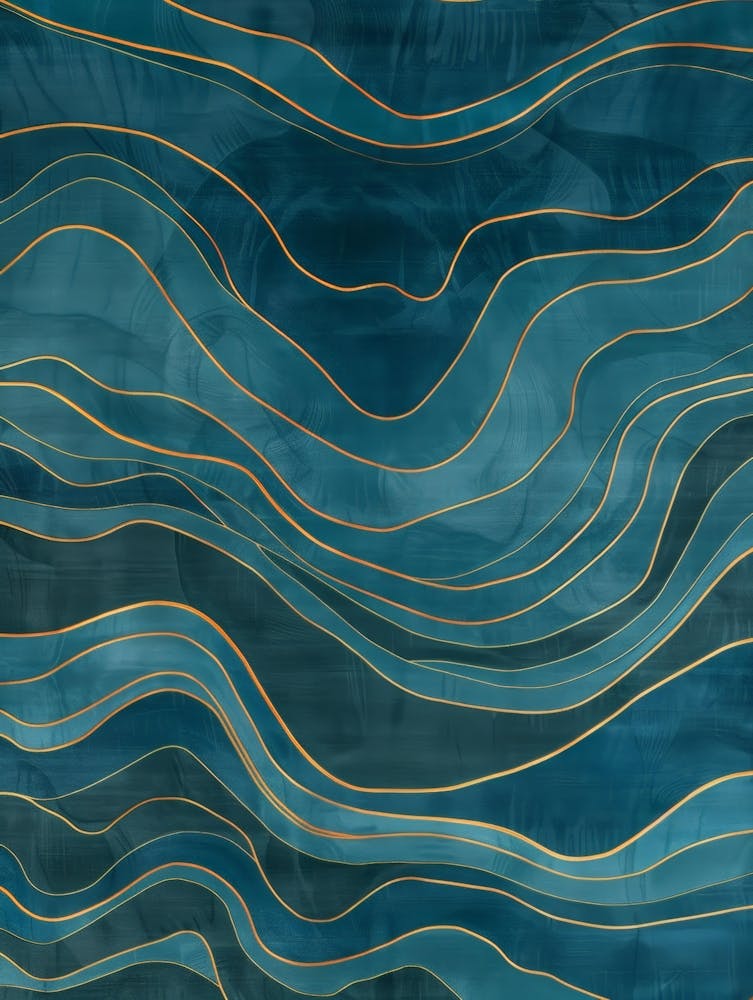 Vagues Bleues et Dorées 1