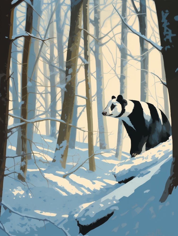 Winter Badger 3 Illustration