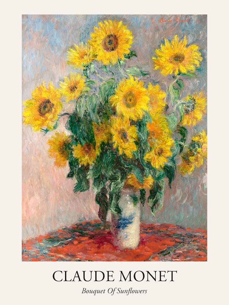 Bouquet Of Sunflowers, Claude Monet  Poster