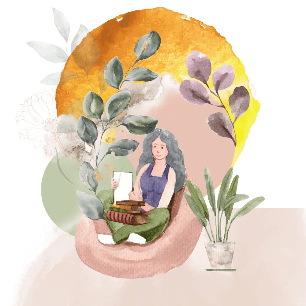 Illustration Of A Woman Reading