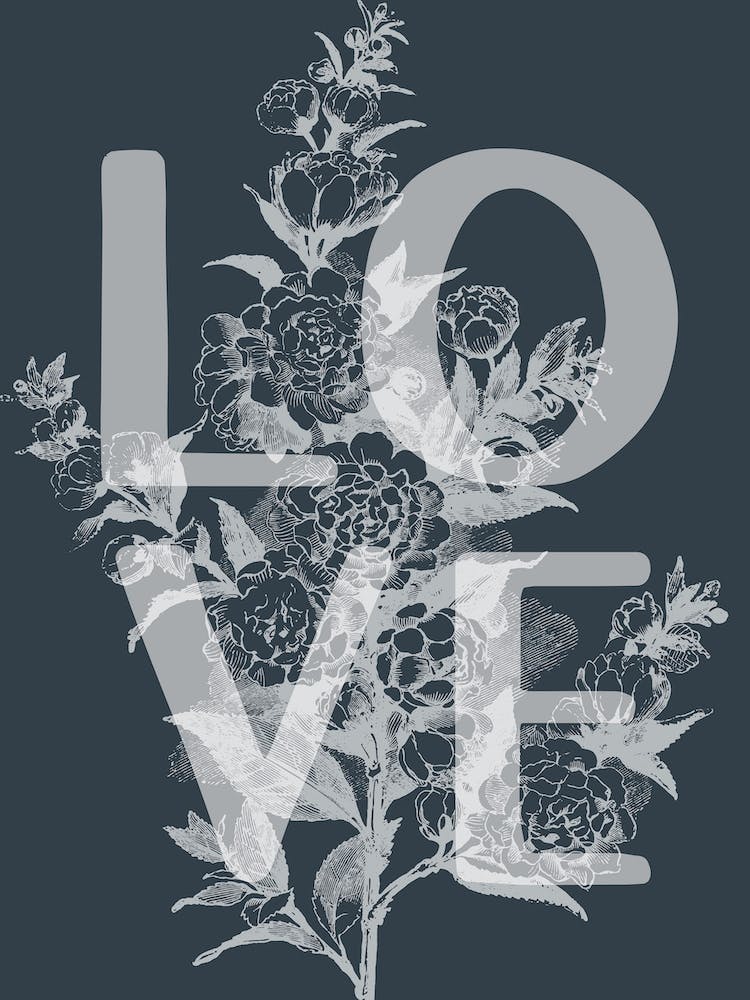 Love Floral Vintage Inspired Typography