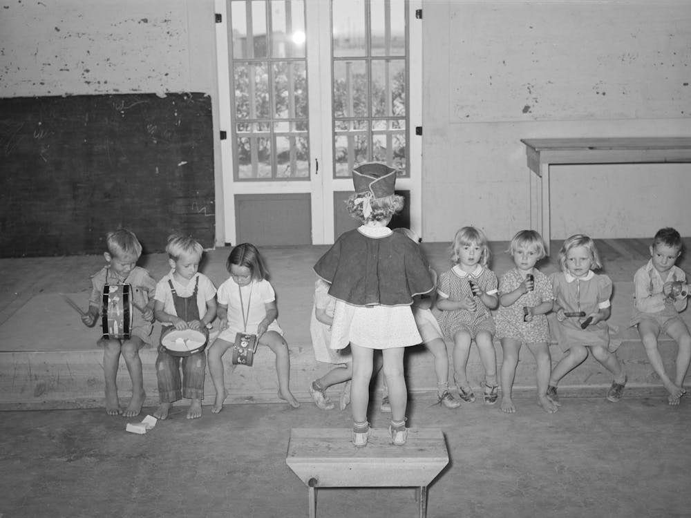 Children S Band At The Wpa (Work Projects Administration) Nursery School At The Casa Grande Valley Farms