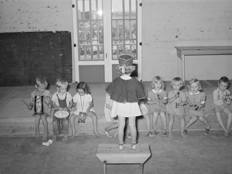 Children S Band At The Wpa (Work Projects Administration) Nursery School At The Casa Grande Valley Farms