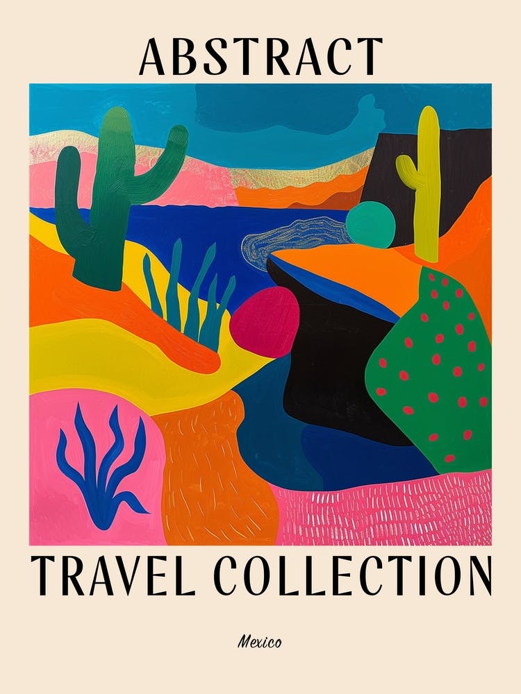 Abstrakte Reise-Kollektion Poster Mexiko 3