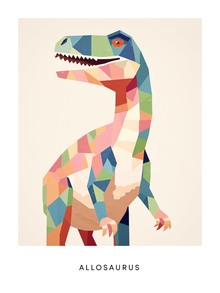 Nursery Dinosaur Art Allosaurus 4 Poster