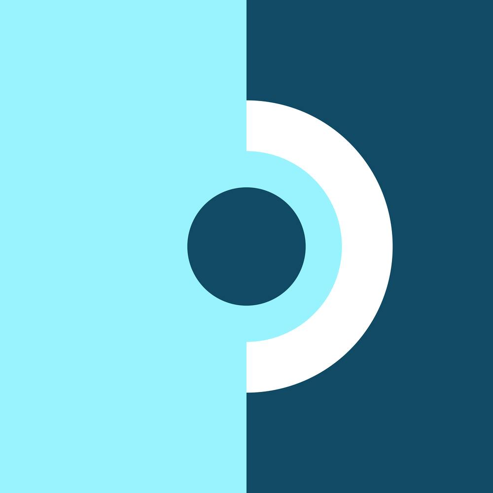 Circle within Circle In Navy and Blue