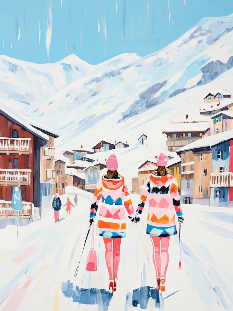Val D Isere   France, Ski Resort Illustration 3