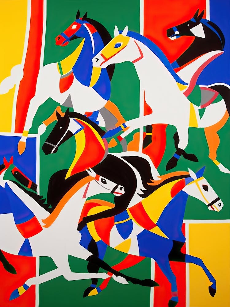Horse Racing In The Style Of Matisse 2