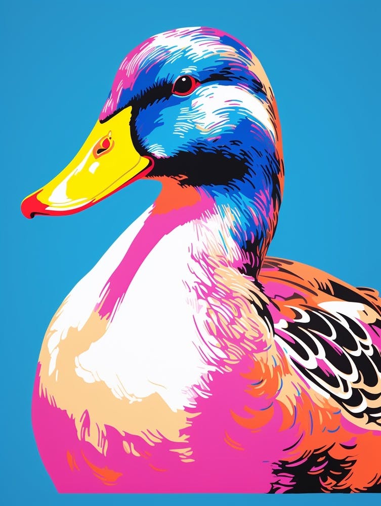 Andy Warhol Style Bird Mallard Duck 2