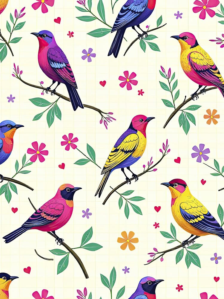 Flowers and birds - St. Valentines Day poster 4