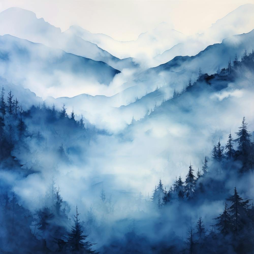 Watercolor Of Mountains 3
