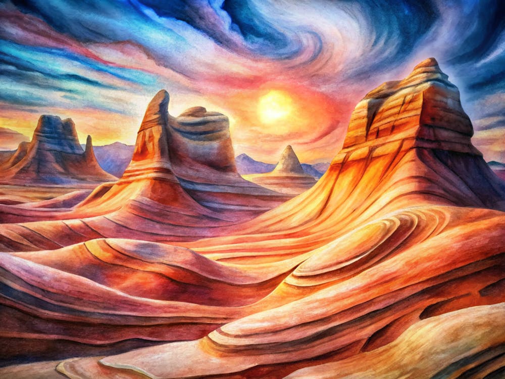 A Glowing Depiction Of The Wave Sandstone Formatio