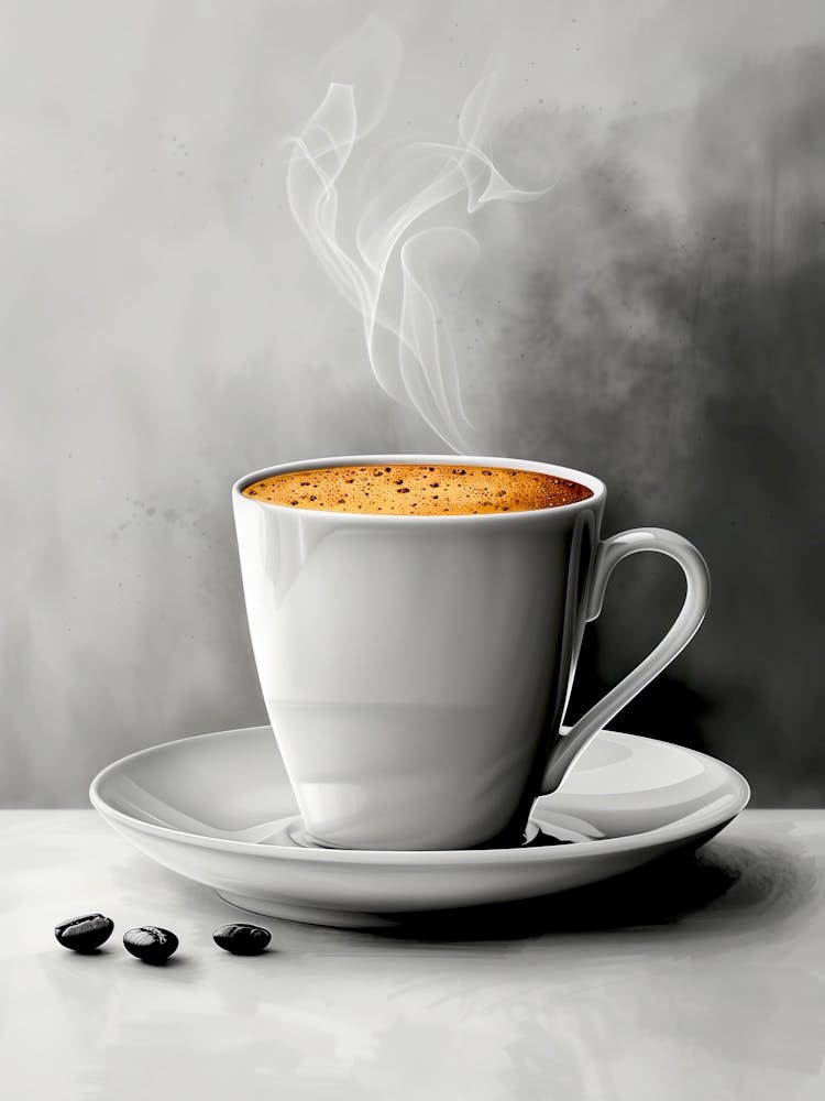 Coffee Cup With Coffee Beans