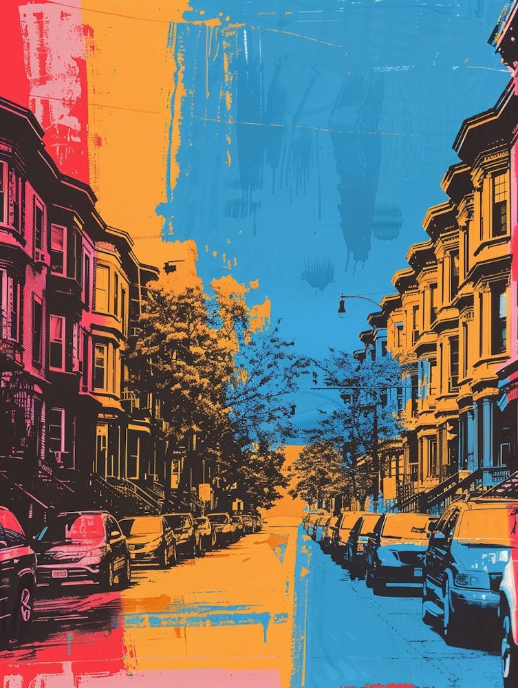 Jackson Heights New York Colourful Silkscreen Illustration 2
