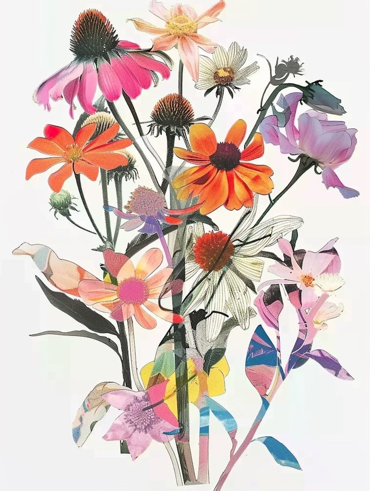 Coneflower 2 Collage Flower Bouquet