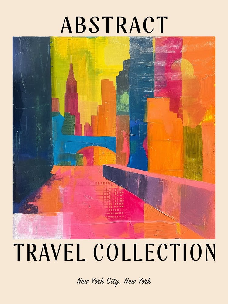 Abstract Travel Collection Poster New York City Usa 1