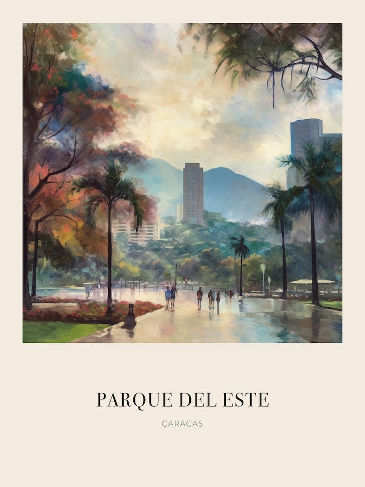 Parque Del Este Caracas Venezuela Vintage Cezanne Inspired Poster