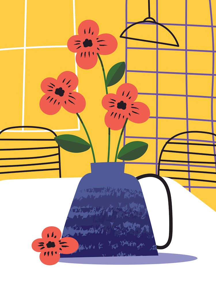 Red Flowers In A Vase