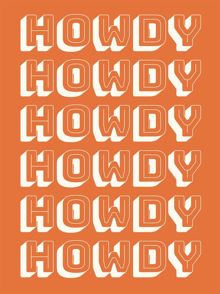 Retro Western Howdy Poster, Cowgirl Cowboy, Wild West Wall Decor, Printable Wall Art