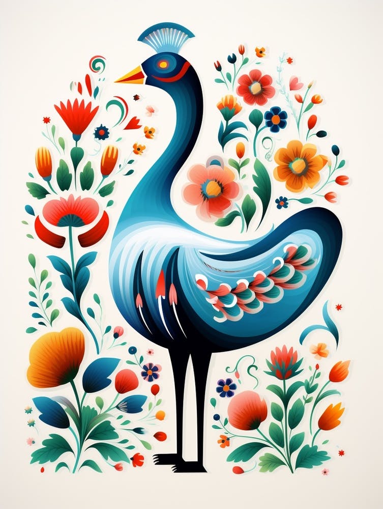 Scandinavian Bird Illustration Goose 1