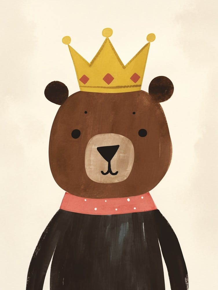 Little Brown Bear 1 Wearing A Crown