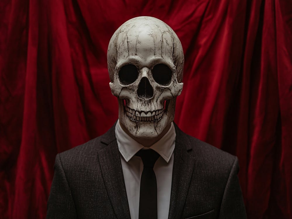 Man Dressed As A Skull