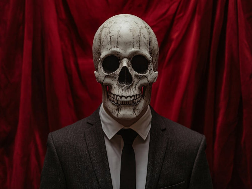 Man Dressed As A Skull