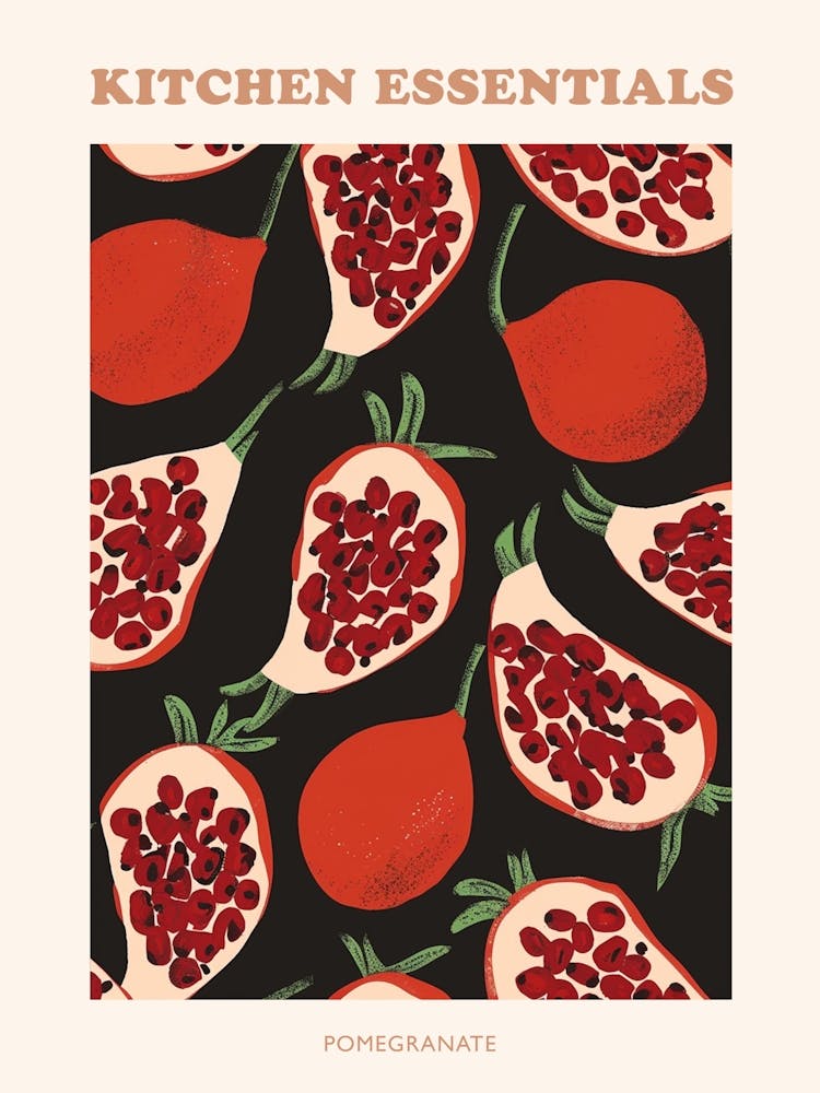 Pomegranate Fruit Pattern Poster 4