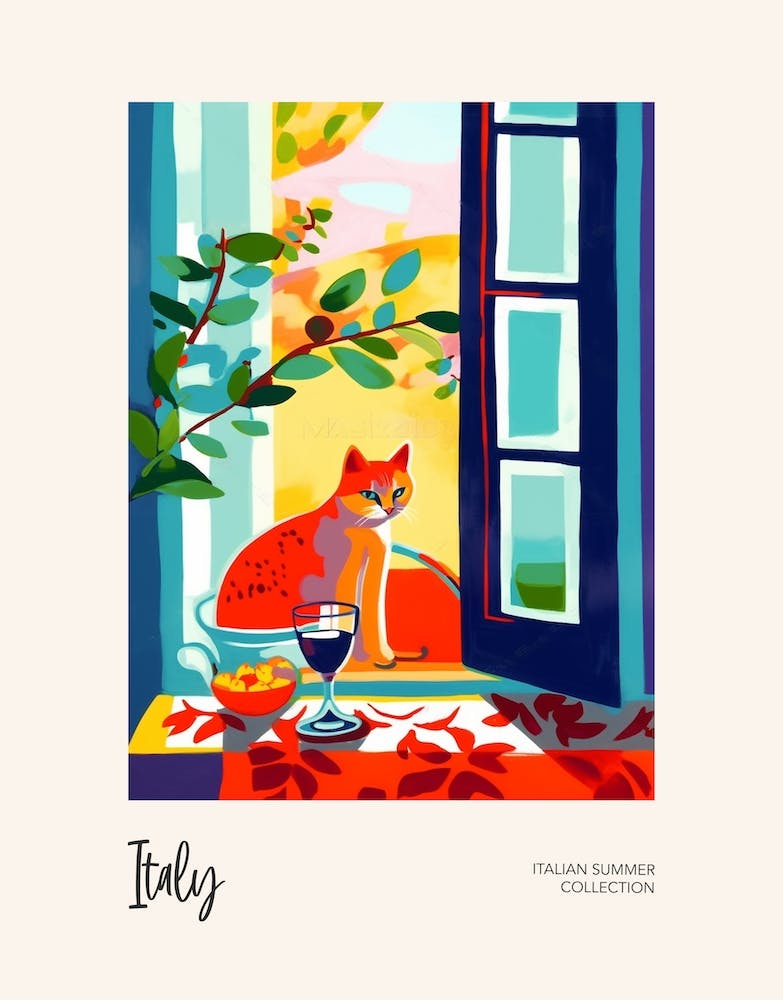 Cat On Window Matisse 2 Italian Summer Collection