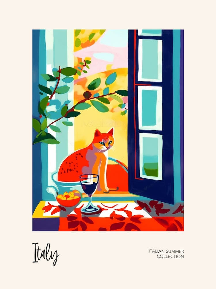 Cat On Window Matisse 2 Italian Summer Collection