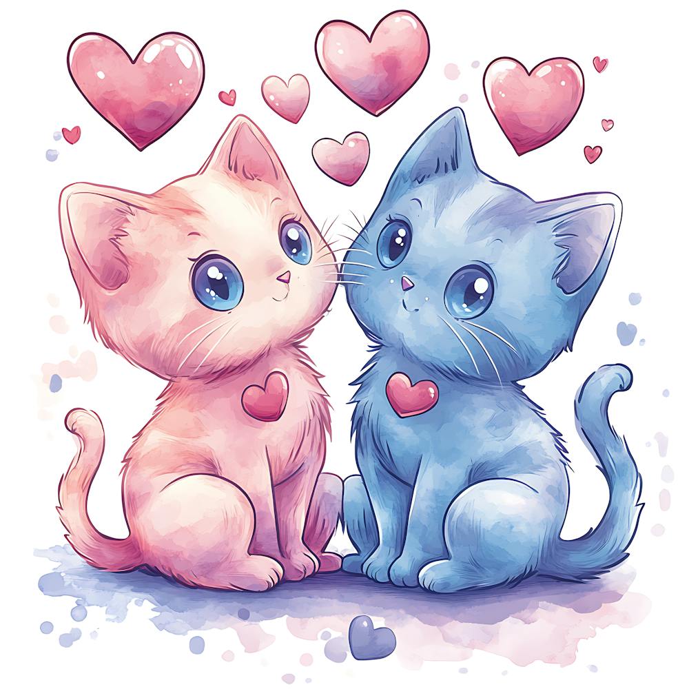 Cute Kittens Pastel Candy Hearts 3