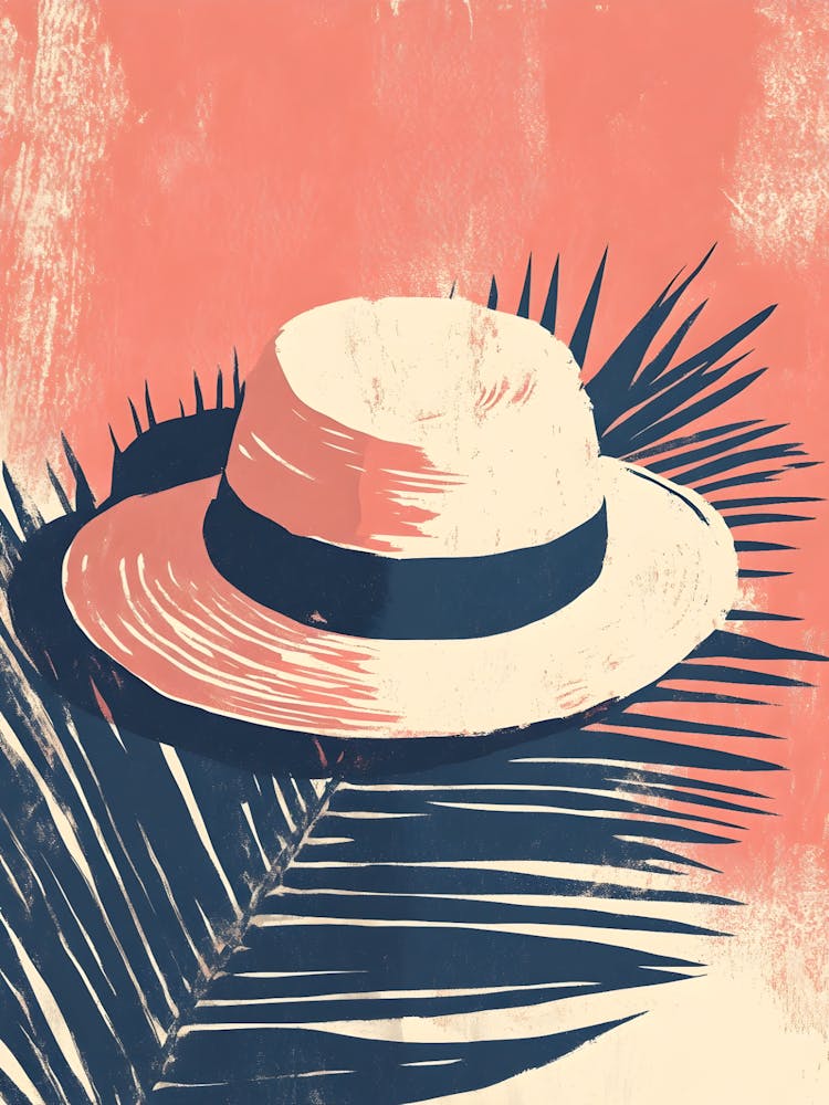 Hat On A Palm Leaf