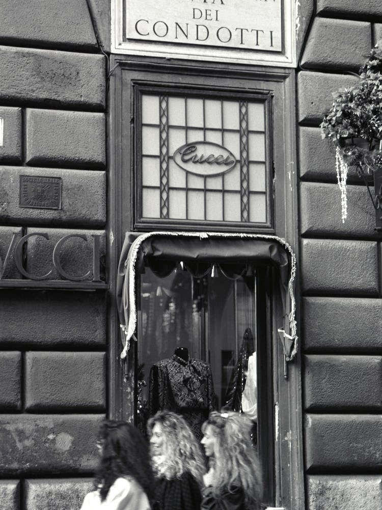 Ladies On The Via Condotti Rome Italy Black & White