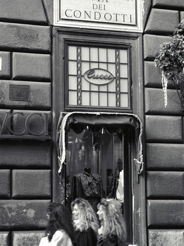 Ladies On The Via Condotti Rome Italy Black & White